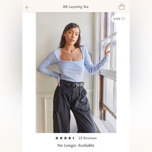 Free People NWOT BB Layering Tee No Longer Available Blue Size Large